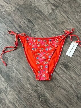 PacSun Red Cherry & Floral Tie-Side Bikini Bottoms